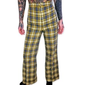 Vintage Bell Bottom Plaid Pants
